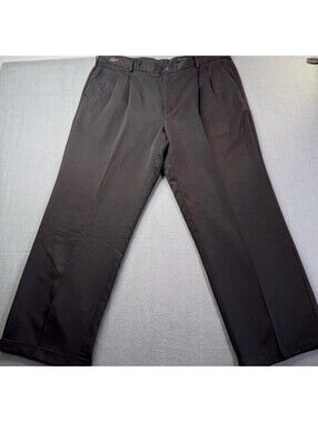 Greg Norman Golf Pant 40W x 30L Pleated Black Performance Preppy country club
